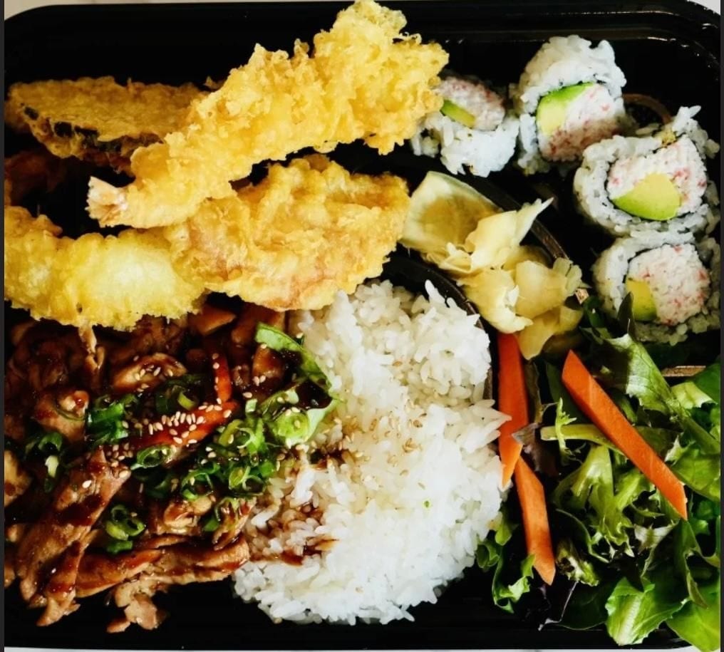 (A) Organic Chicken Teriyaki Bento.