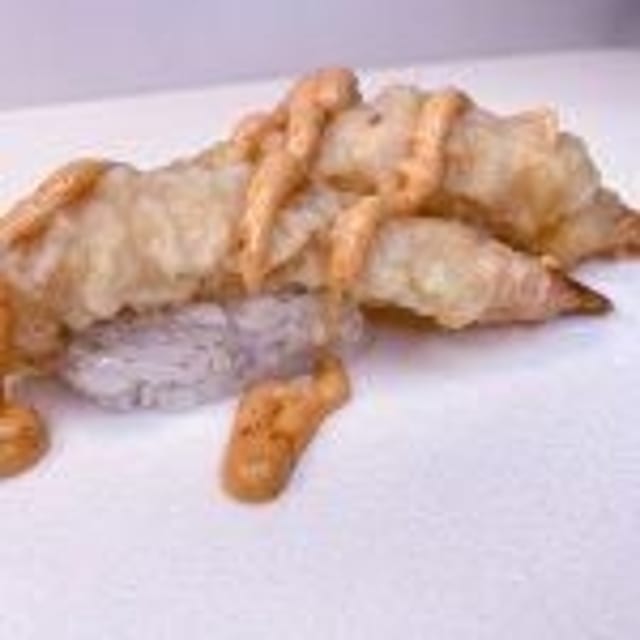 Spicy Shrimp Tempura Sushi.